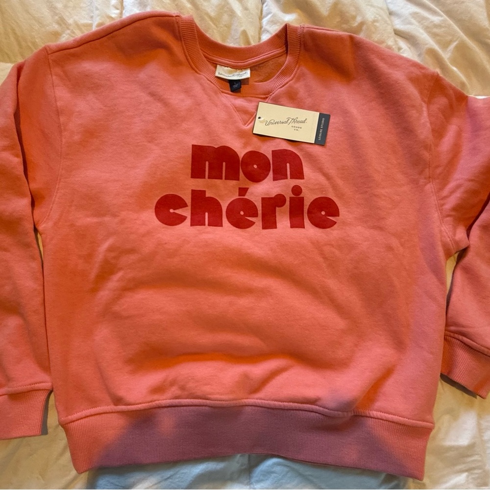 Universal Thread Size S Oversized Mon Chérie Pink Graphic Sweatshirt Sweetie - Picture 1 of 7